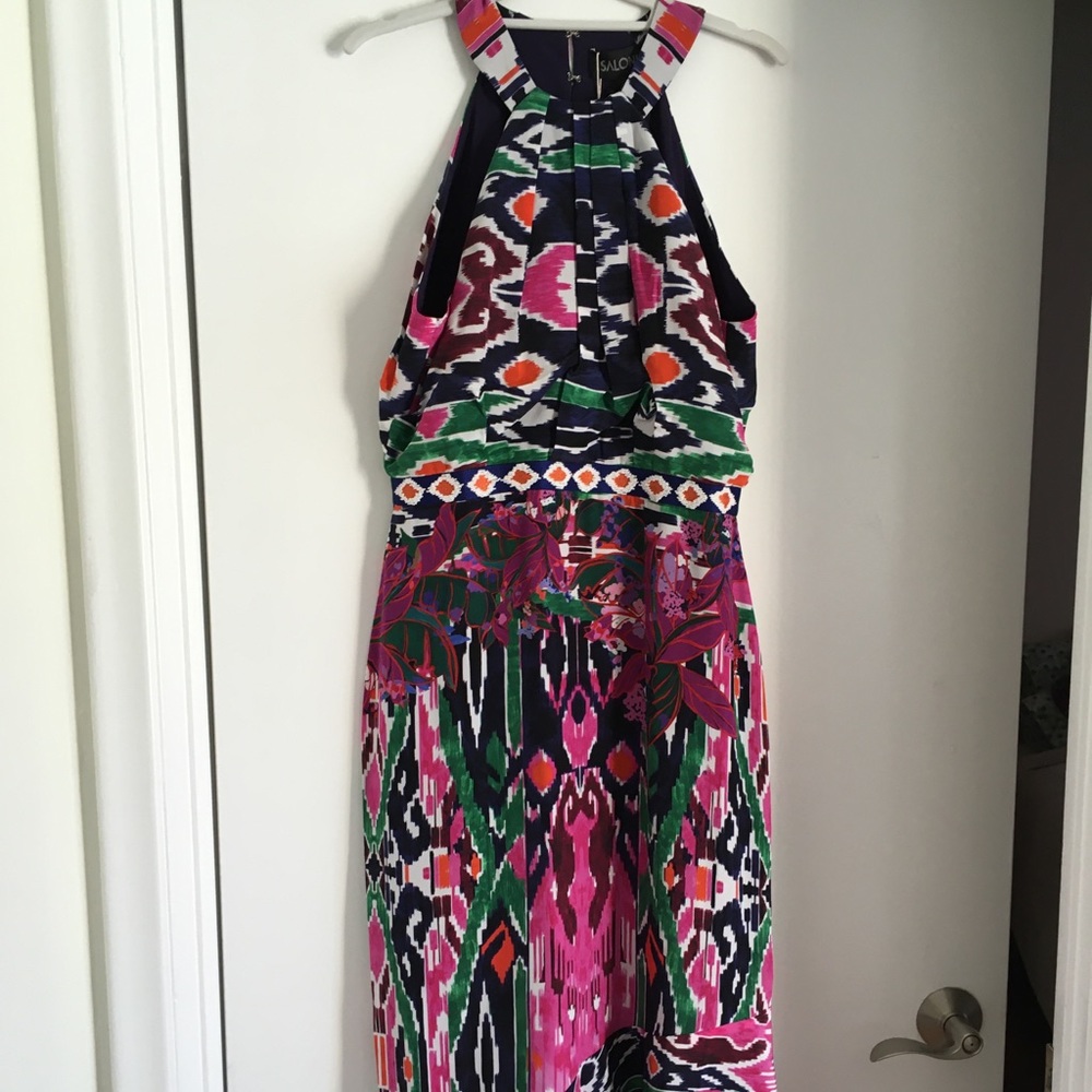 NWT Saloni silk cocktail dress M 10